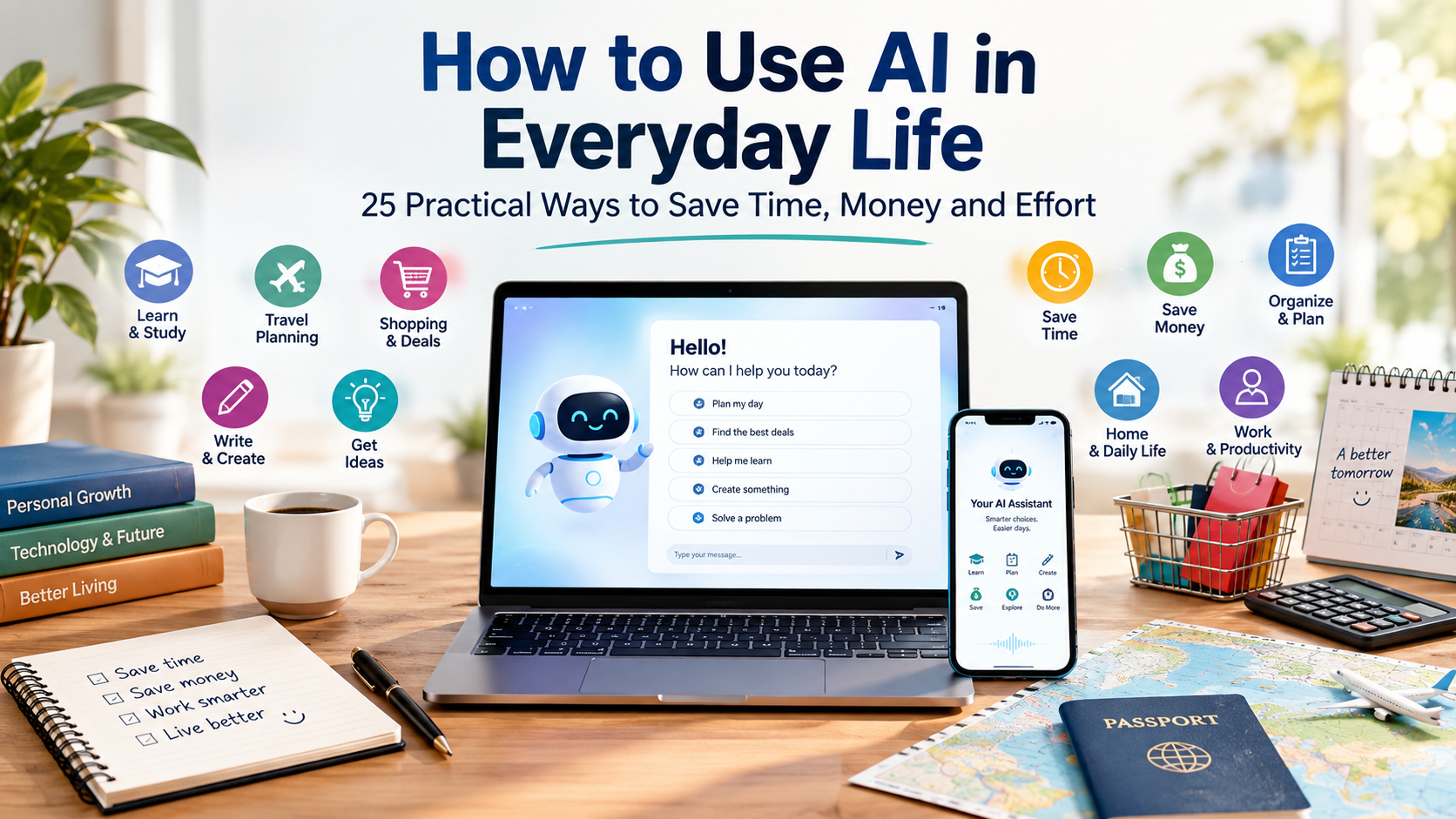 How to use AI in everyday life with practical ways to save time, money and effort